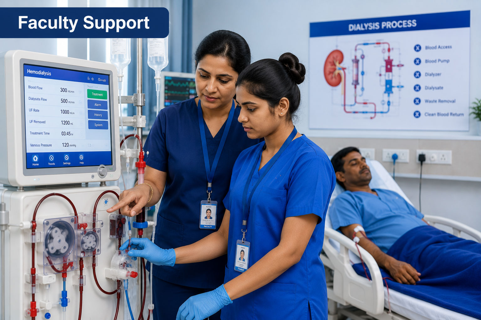 Clinical training in hemodialysis unit